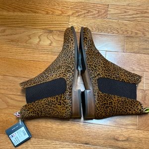Joules leopard boots NWT calf hair ankle bootie